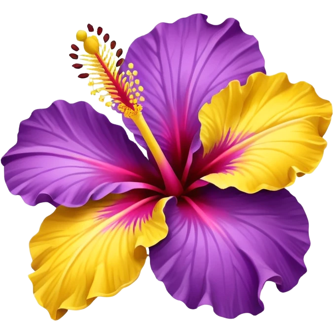 Hibiscus flower with a different petal yellow with the corner purple  emoji