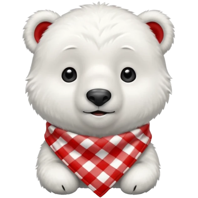 baby polar bear wearing a red and white checkered Neckerchief emoji