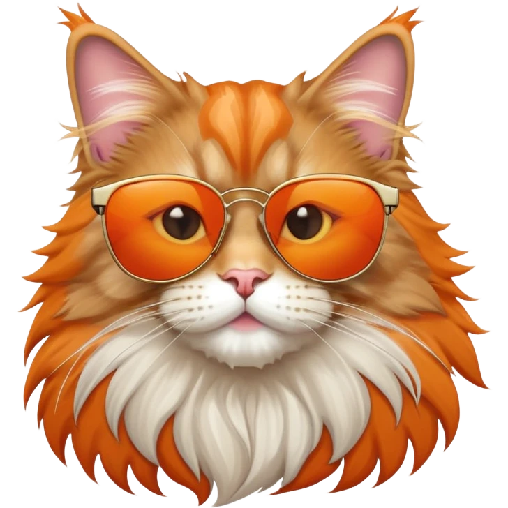 Maine Coon Cat with sunglasses emoji