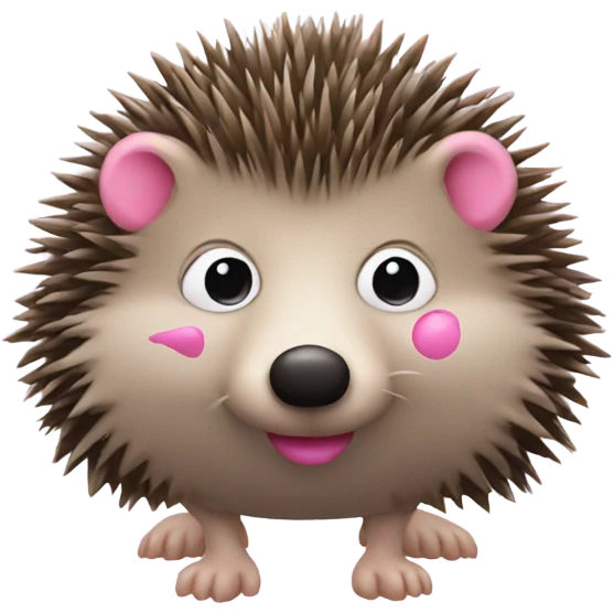 Hedgehog with a pink nose emoji