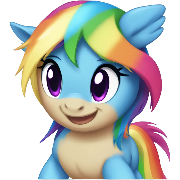 baby rainbow dash in hyper and party  emoji