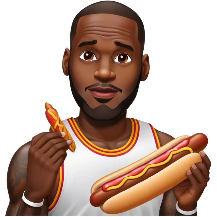 Lebron eating a hot dog emoji