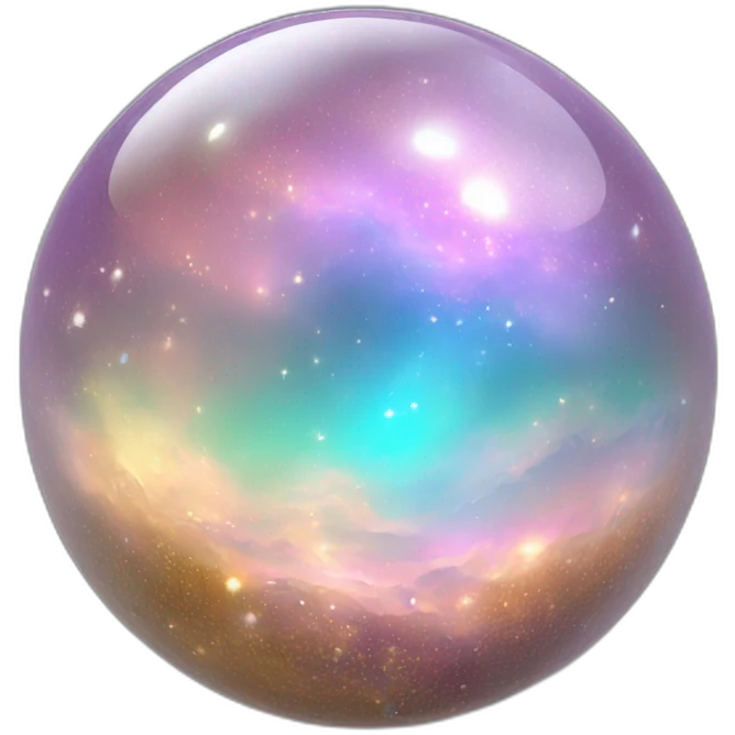 Sparkly glossy Pastel iridescent glass crystal nebula glass orb emoji