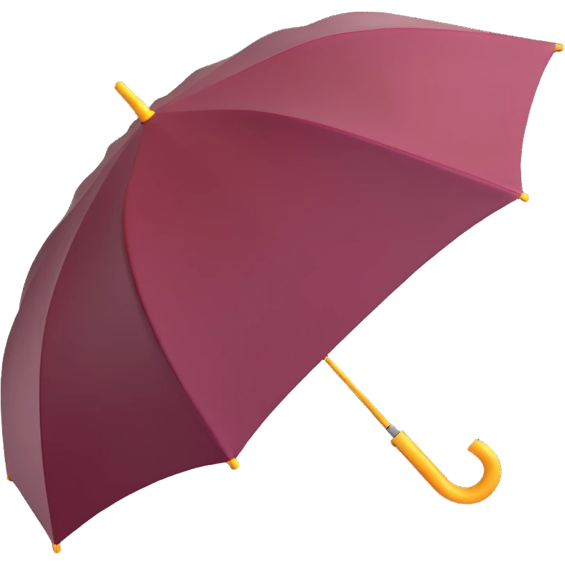 burgundy umbrella with a lightning bolt design in 3D emoji style emoji