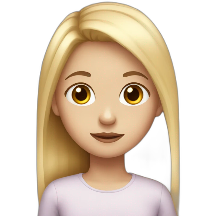 Autistic girl with brown eyes and blonde hair emoji