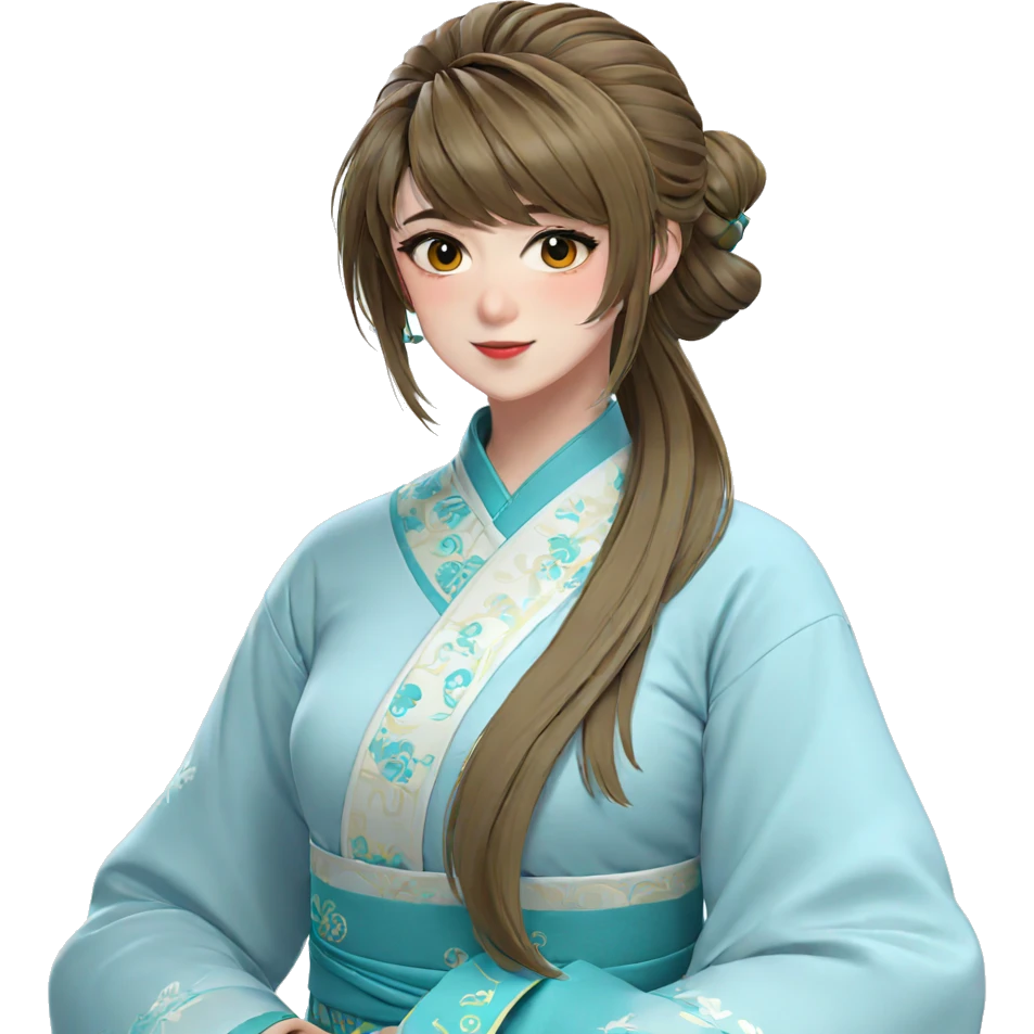 smiling girl in chinese dress emoji