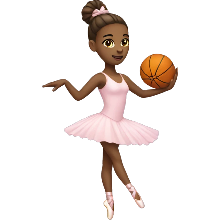 ballerina with a basketball in her hands emoji