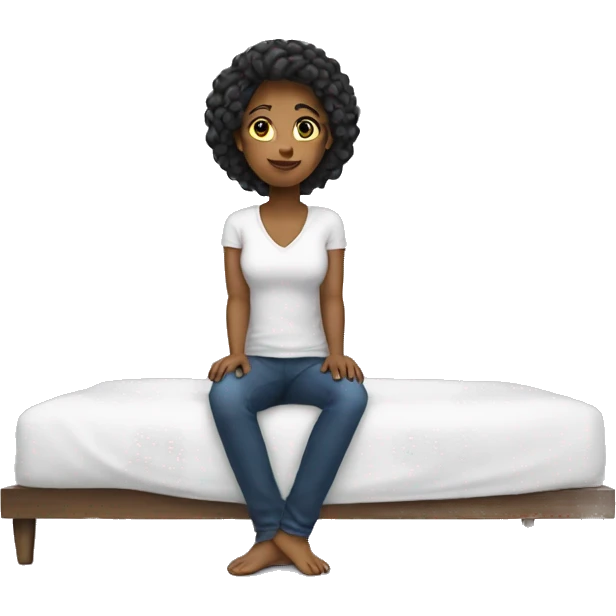 Sitting on bed women emoji