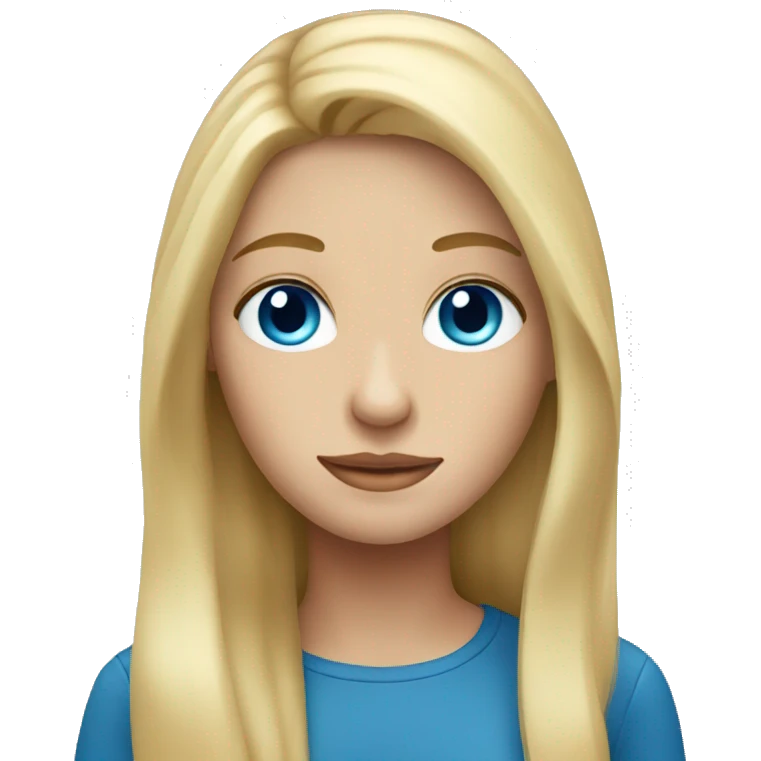 blue eyed blonde with long hair emoji