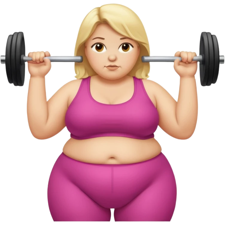 Obese blonde working out  emoji