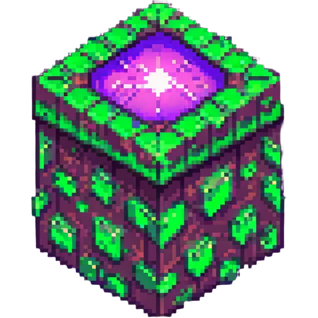 Minecraft box with purple light glowing inside emoji