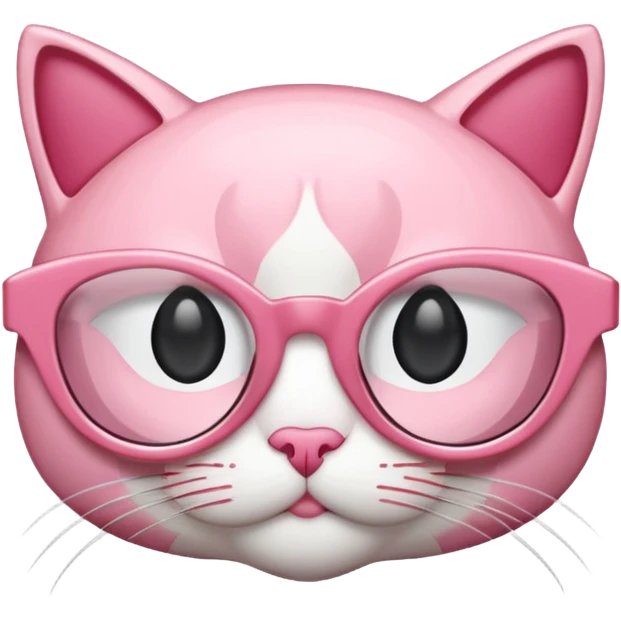 Rose pink glasses, cat type shaped. emoji
