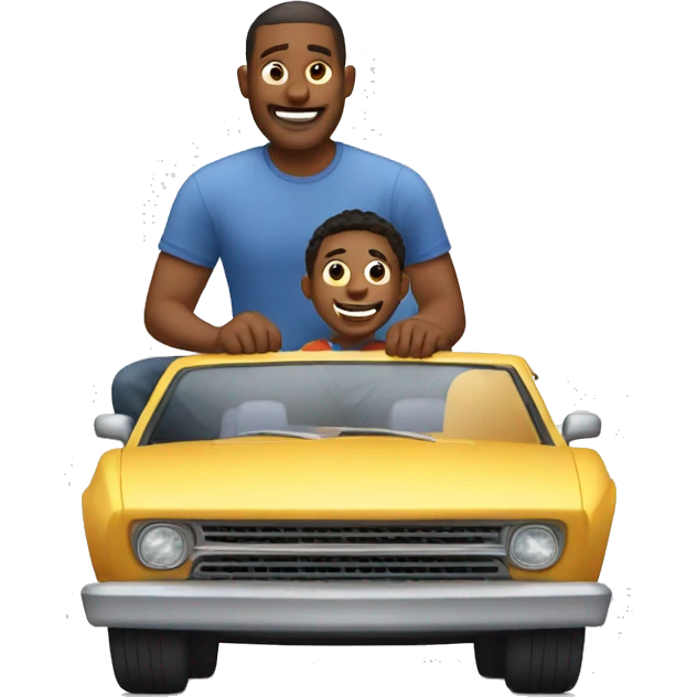 dad plays cars with son emoji