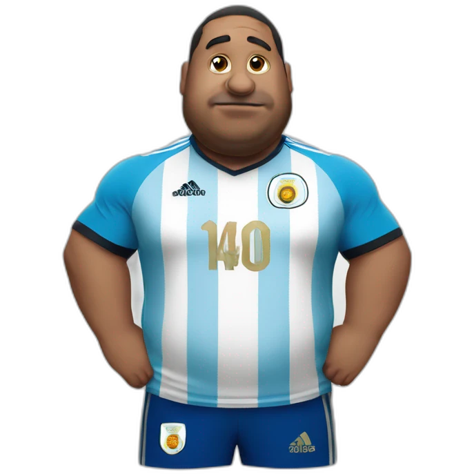 fat man with big nose am and Argentina soccer shirt emoji