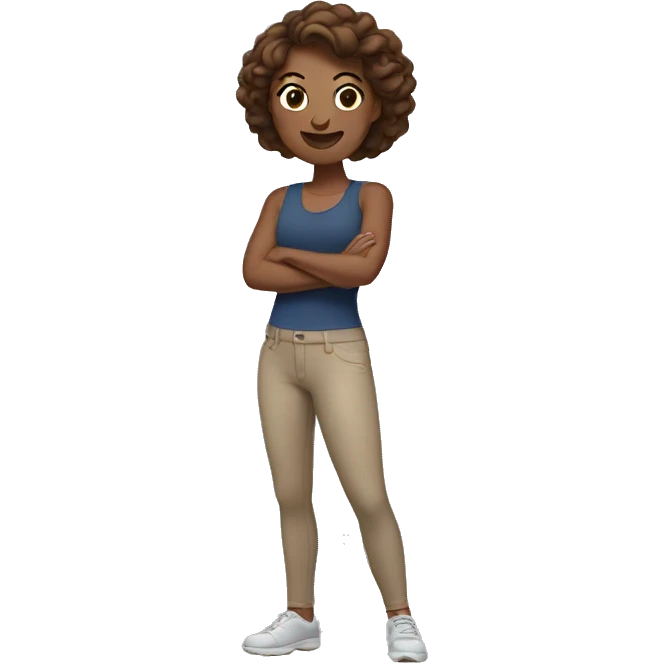 Lady with brown hair flexing  emoji