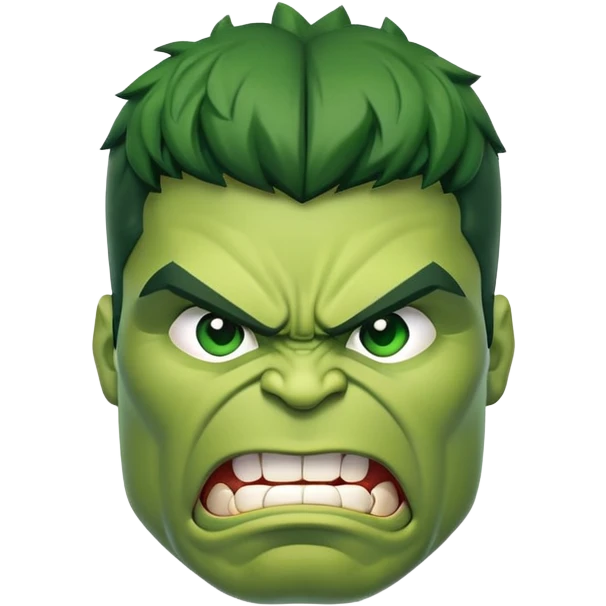 the Hulk green muscular superhero angry expression emoji emoji