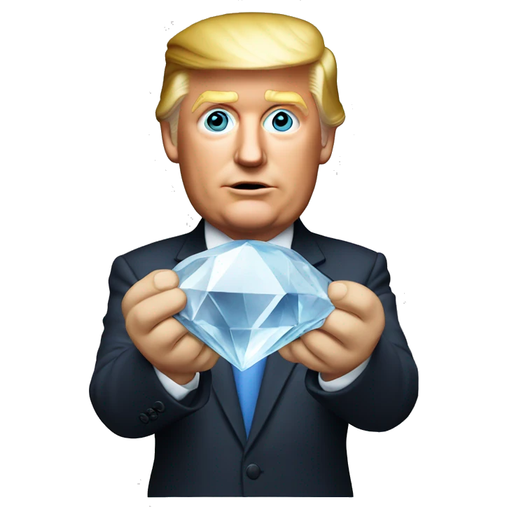 Donald trump holding a crystal emoji