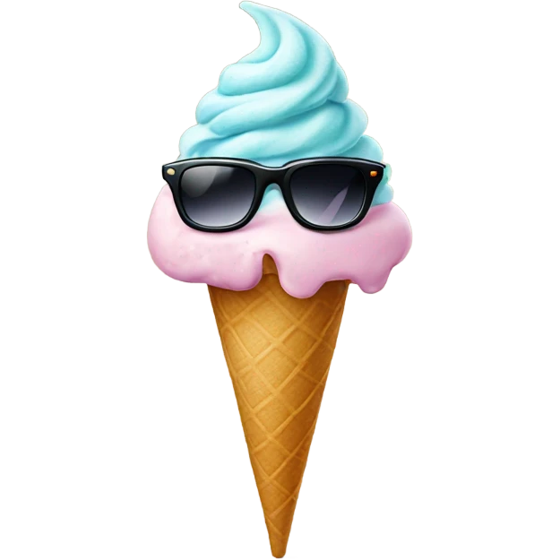 Ice cream with sunglasses and too too  emoji