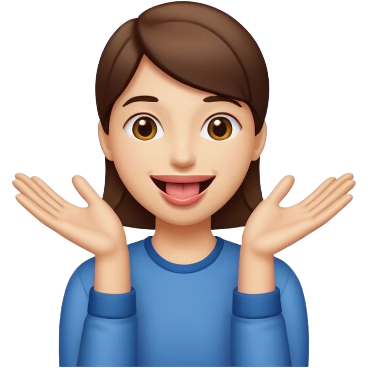 tongue out with hands on the side emoji