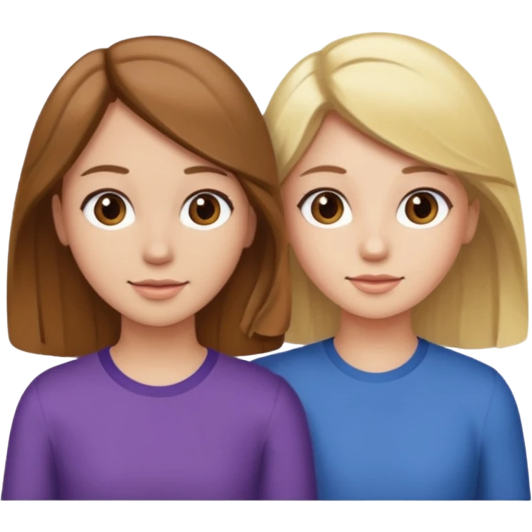 Two best Friends (Girls) one has   Hair and the oder has blonde hair emoji