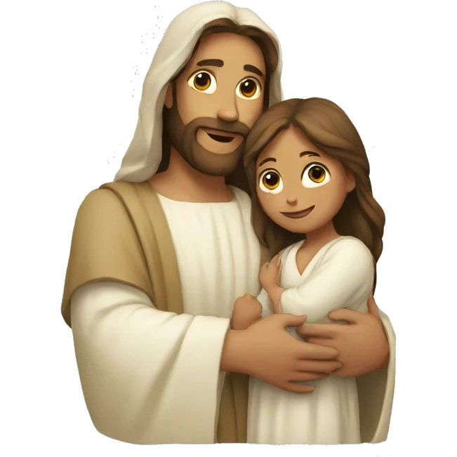 Jesus holding a girl  emoji