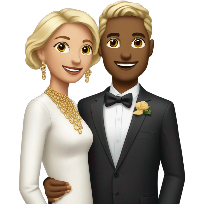 couple with jewelry and earrings emoji