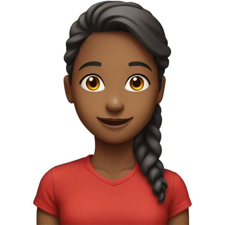 Girls in red shirts smiling emoji