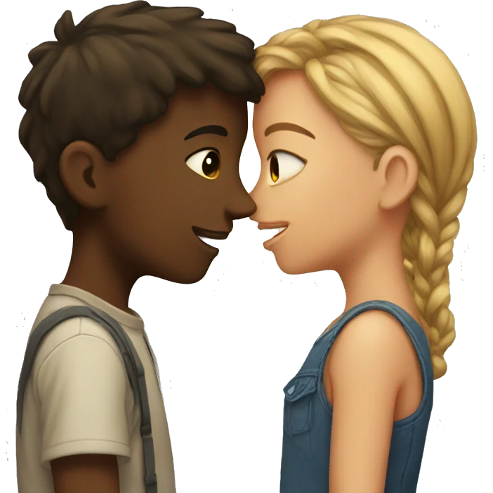 girl and boy are kissi emoji