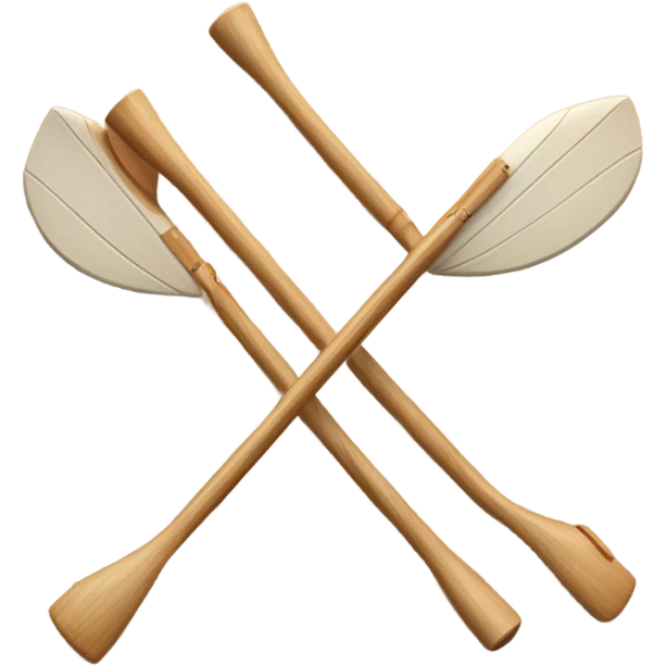 Two overlapping canoe paddles crossed together emoji