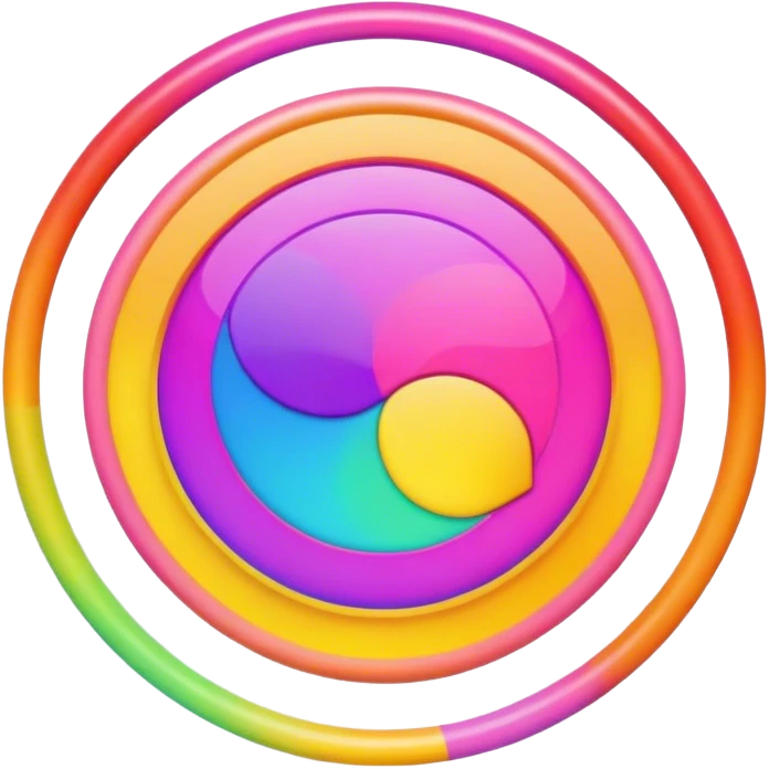 Psychedelic colored circle Border emoji