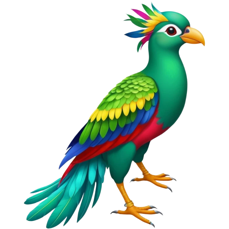 Quetzal bird wearing shoes emoji
