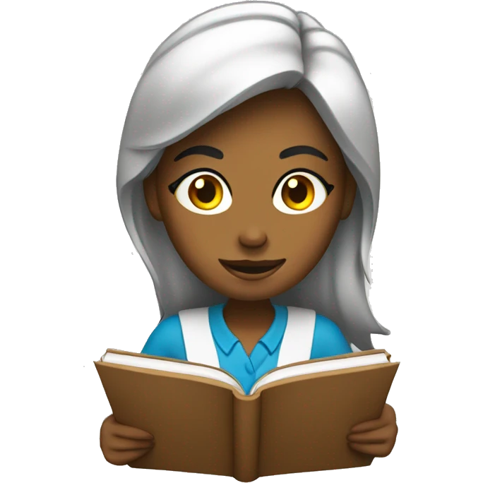 Lady studing emoji