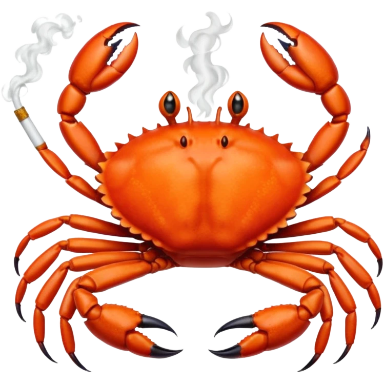 crab smoking cigarette emoji