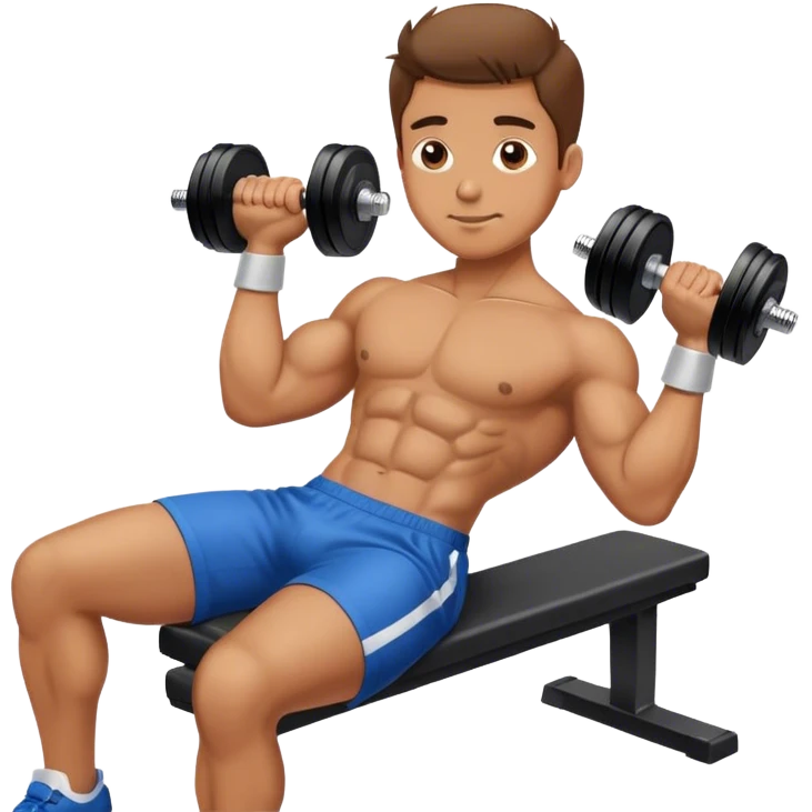guy lying dumbbell pec emoji