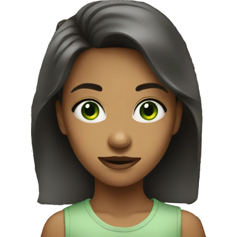 Same girl but with green eyes  emoji