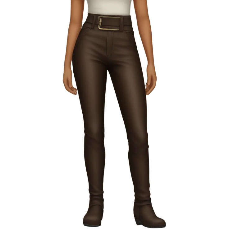 Dark brown High waisted leather pants emoji