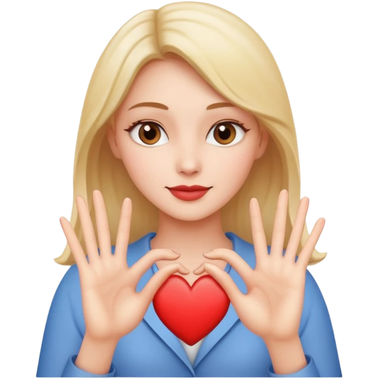 Women, make heart shaped fingers emoji