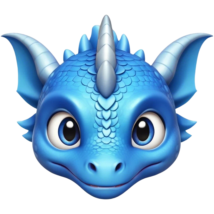 cute blue baby dragon head  emoji