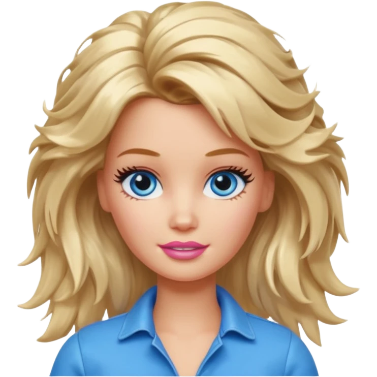 Barbie with messy hair emoji