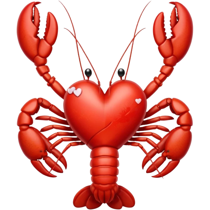 Lobster holding heart emoji