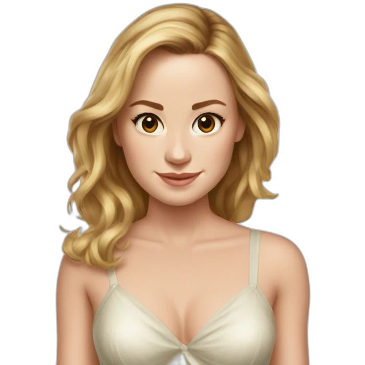 Brie Larson without wearing dress standing emoji