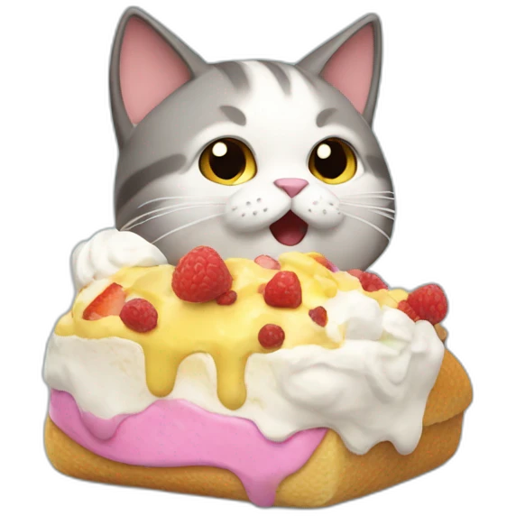 Gato comiendo helado emoji