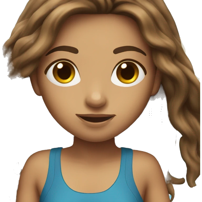 Paddle boarding girl long brown hair  emoji