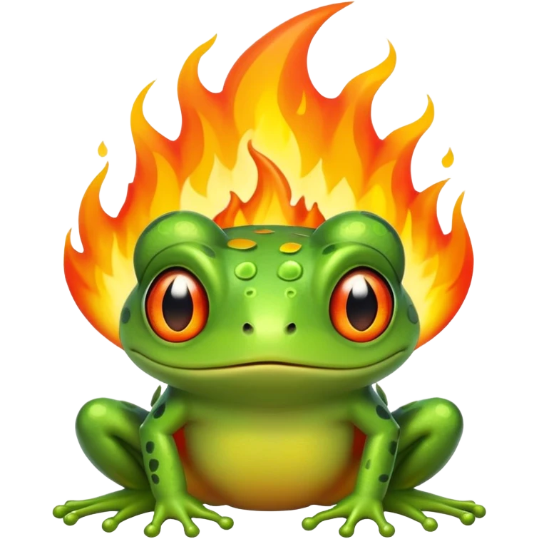 frog with fire coming out of the ears emoji