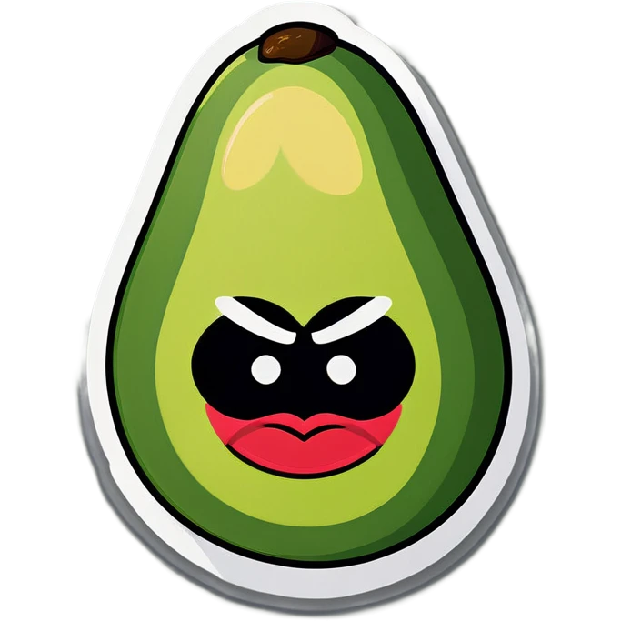 Aguacate con labios grandes y ojos  emoji