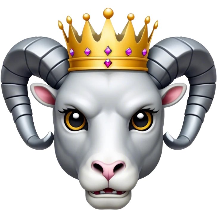 A terminator style Ram head in the  w/ a crown emoji