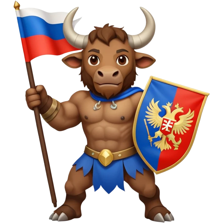 minotaur with russian flag emoji
