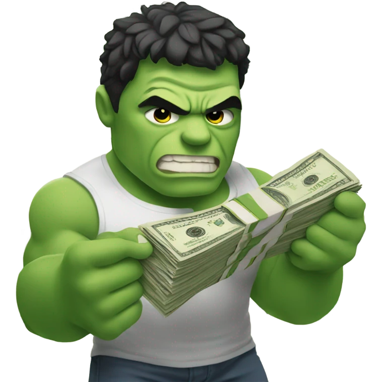 Hulk holding money emoji