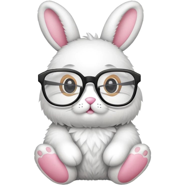 Stuffed bunny use glasses emoji