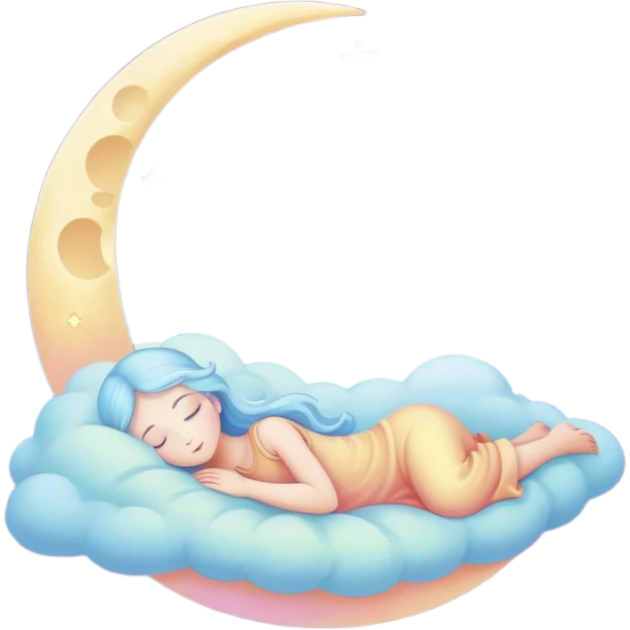 Dreamy sleep symbol with celestial moon, magical stars and ethereal number 8 representing eight hours of sleep, surrounded by peaceful glowing aura emoji